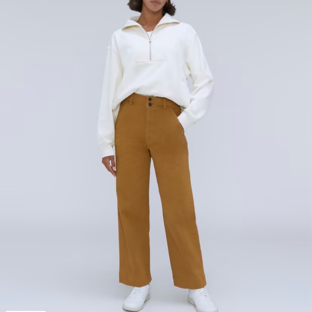 Everlane organic wide-leg pant in tapenade